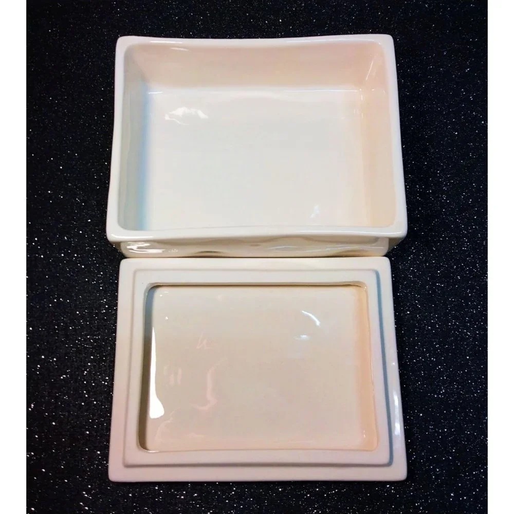 Rae Dunn BITS & BAUBLES Ceramic Jewelry Trinket Box Organizer